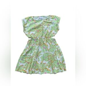 Zara Size 9 Tropical Palm Print Side Cut Out Dress